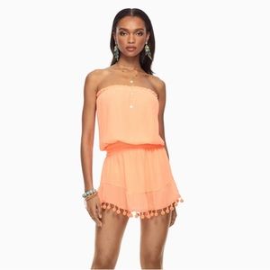 Marcie Mini Dress Swim Cover-up In Electric Orange